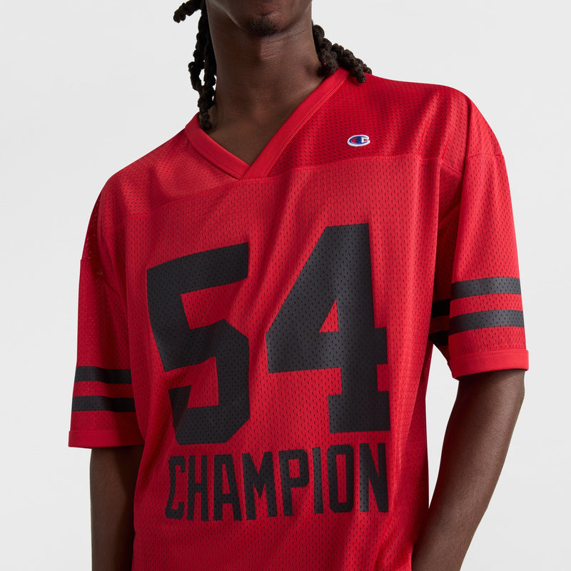 Yearbook Mesh Football Tee, V-neck