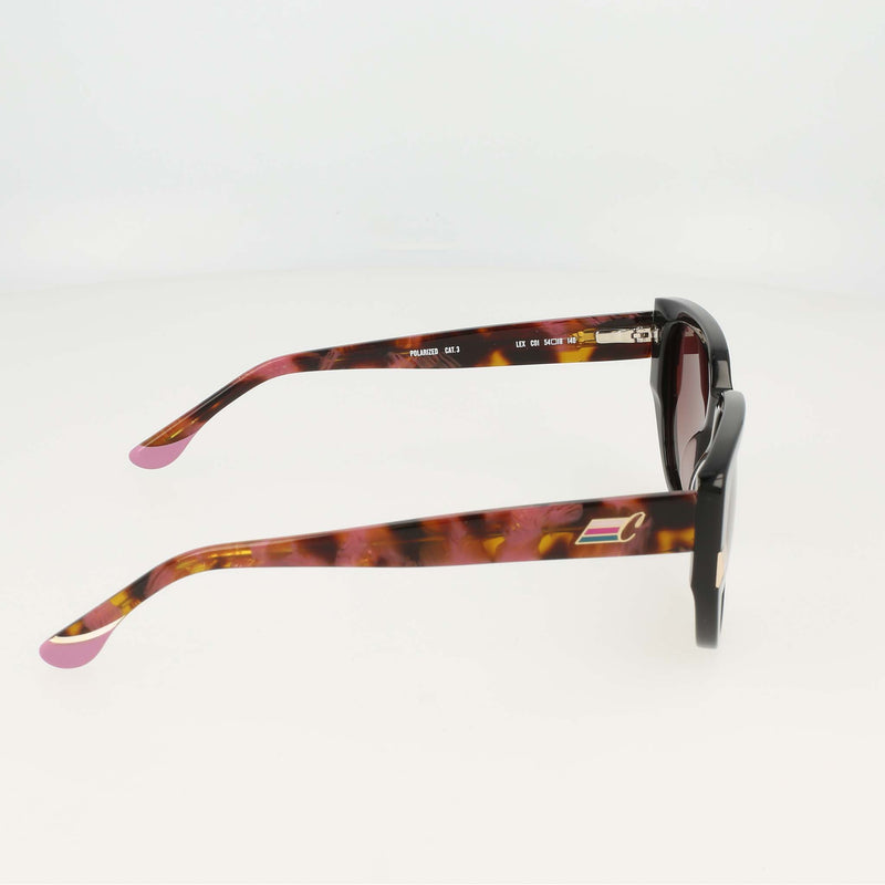 Champion Women's Polarized Modified Cateye in Black/Rose Tort