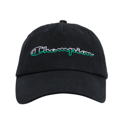 Champion Split Script Dad Adjustable Cap in Black
