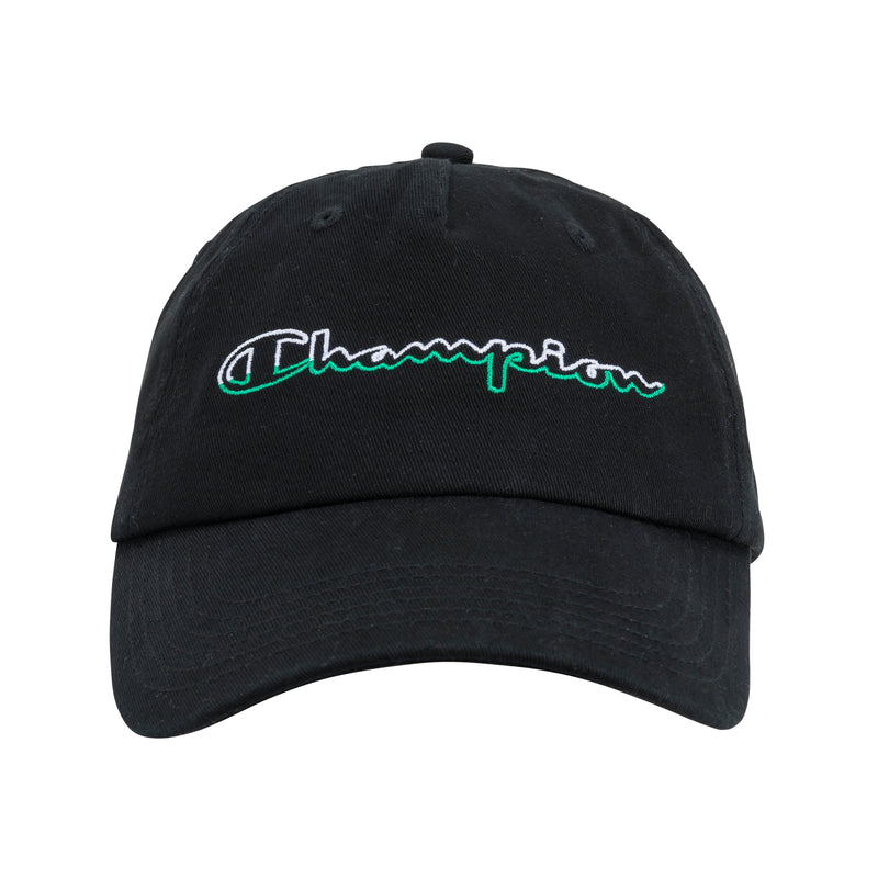 Champion Split Script Dad Adjustable Cap in Black