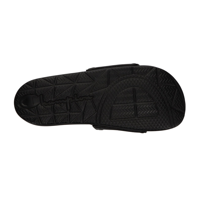 Champion Men's IPO Squish Slide in Black/Concrete/Scarlet