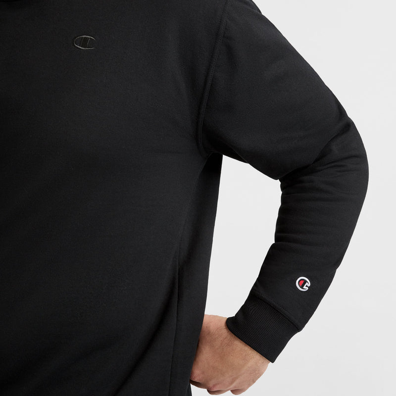 Champion Powerblend Crewneck Sweatshirt, C Logo - Big & Tall in Black