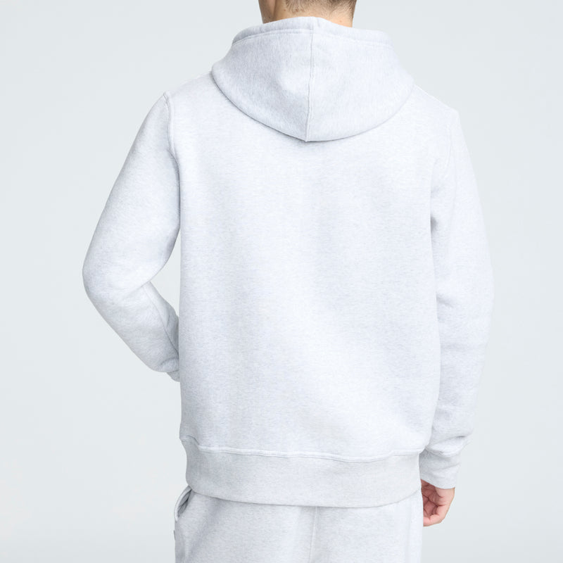 Champion Powerblend Hoodie, C Logo in Platinum Silver Heather