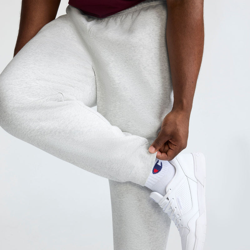 Champion Powerblend Joggers, C Logo - Big & Tall in Platinum Silver Heather