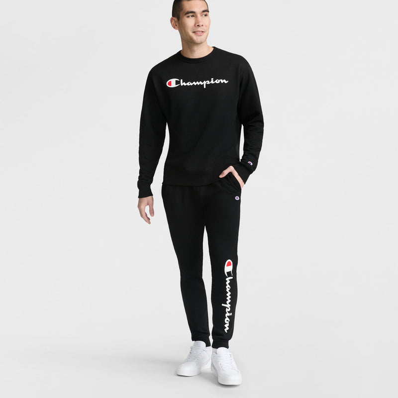 Champion Powerblend Joggers, Script Logo in Black