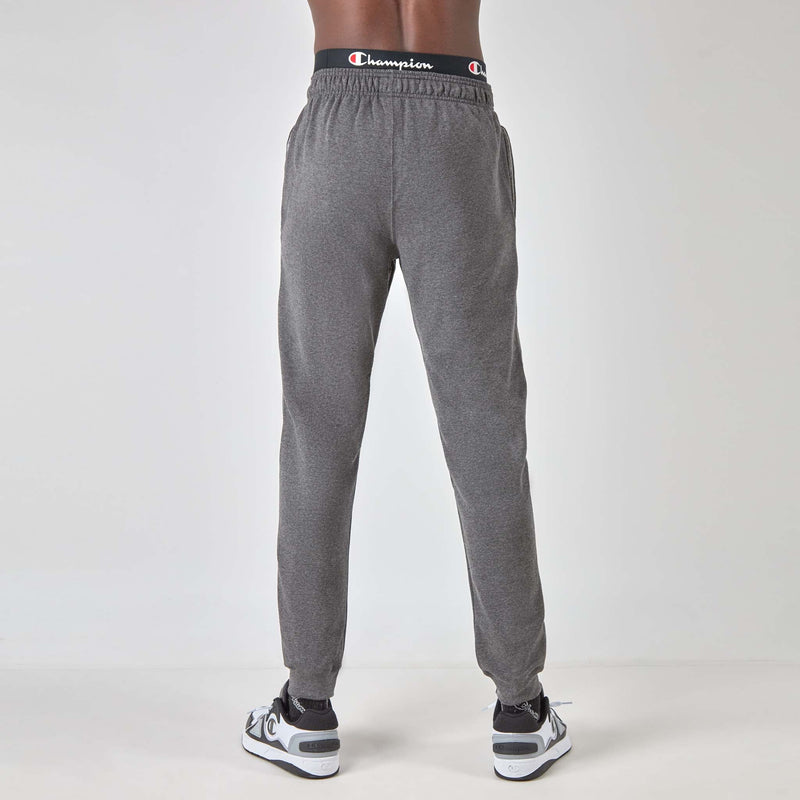 Champion Powerblend Joggers, C Logo in Granite Heather