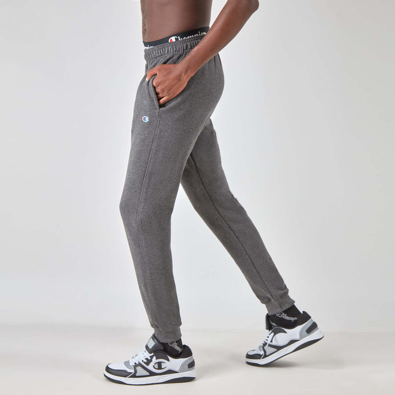 Champion Powerblend Joggers, C Logo in Granite Heather