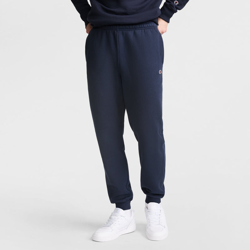 Champion Powerblend Joggers, C Logo in Navy