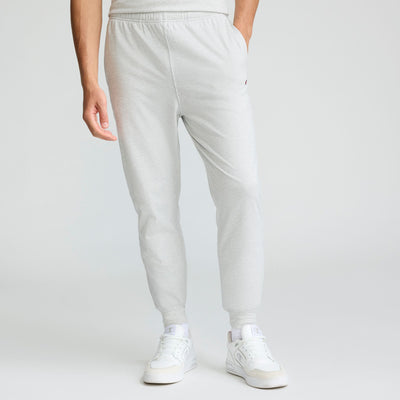 Champion Lightweight Lounge Joggers, C Logo in Platinum Silver Heather