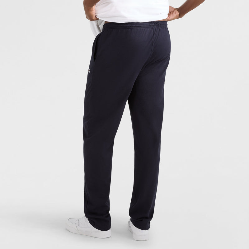 Champion Lightweight Lounge Pants, Open Hem, C Logo - Big & Tall in Navy