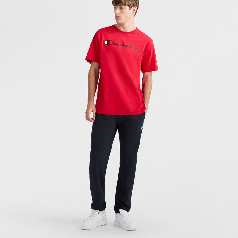 Champion Lightweight Lounge Pants, Cinched Hem, C Logo in Navy