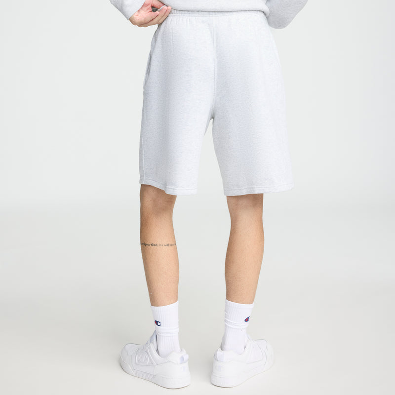 Champion 10" Powerblend Fleece Short in Platinum Silver Heather