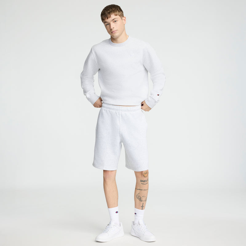 Champion 10" Powerblend Fleece Short in Platinum Silver Heather