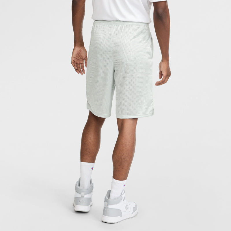 Champion 9" Classic Mesh Shorts, C Logo in Athletic Gray