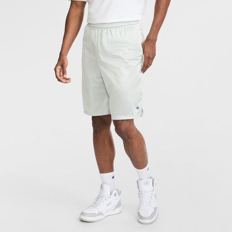 Champion 9" Classic Mesh Shorts, C Logo in Athletic Gray