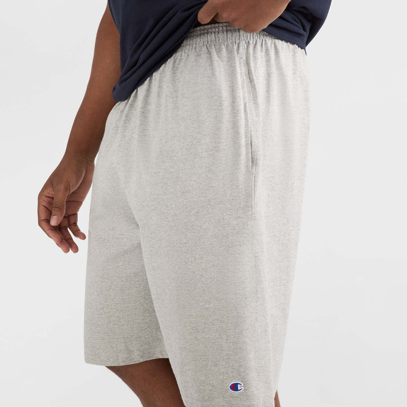 Champion Lightweight Lounge Shorts, C Patch Logo - Big & Tall in New Manhattan Mist Heather