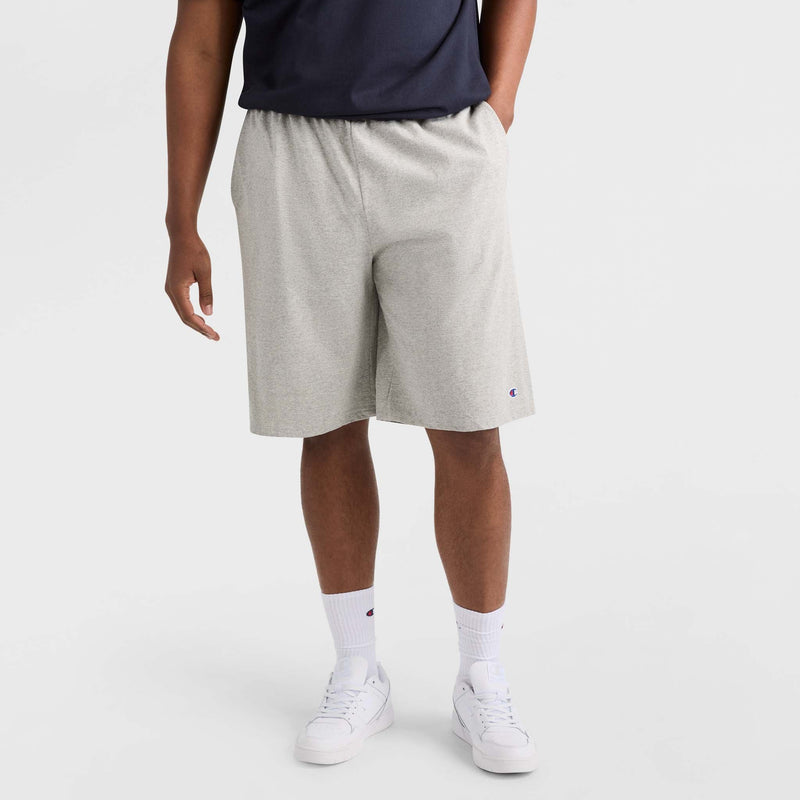 Champion Lightweight Lounge Shorts, C Patch Logo - Big & Tall in New Manhattan Mist Heather