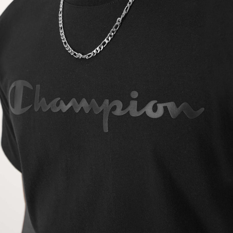 Champion Classic Graphic T-Shirt, Tonal Script Logo in Black