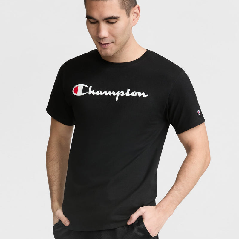 Champion Classic Graphic T-Shirt, Script Logo in Black