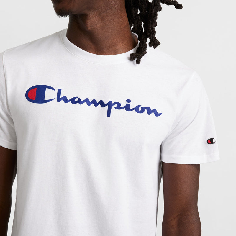 Champion Classic Graphic T-Shirt, Script Logo in White