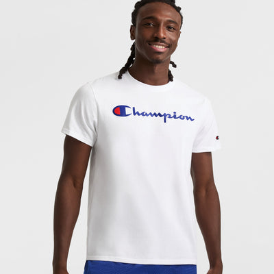 Champion Classic Graphic T-Shirt, Script Logo in White