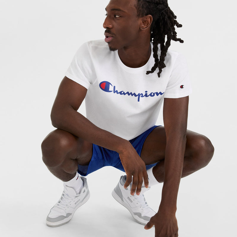 Champion Classic Graphic T-Shirt, Script Logo in White