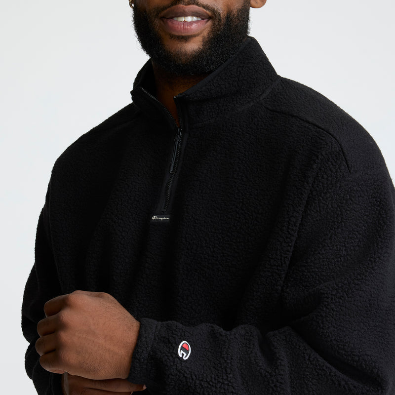 Champion Micro Fleece 1/4 Zip - Big & Tall in Black