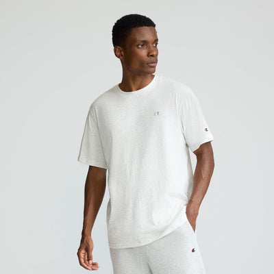 Champion Classic T-Shirt, C Logo in Platinum Silver Heather