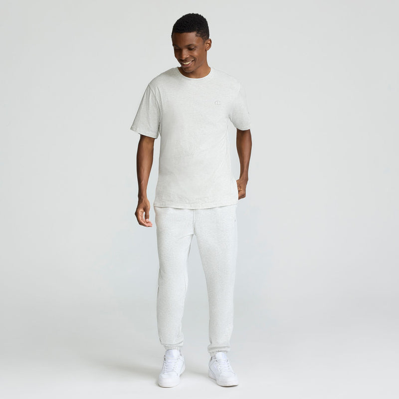 Champion Classic T-Shirt, C Logo in Platinum Silver Heather