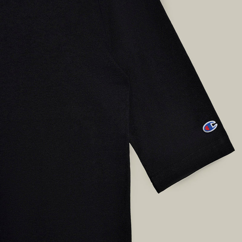 Champion USA 3/4 Sleeve Football T-Shirt in Black