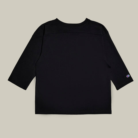 Champion USA 3/4 Sleeve Football T-Shirt in Black