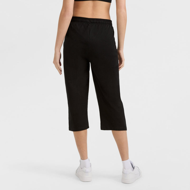 Champion Lightweight Lounge Capri Pants, C Logo in Black