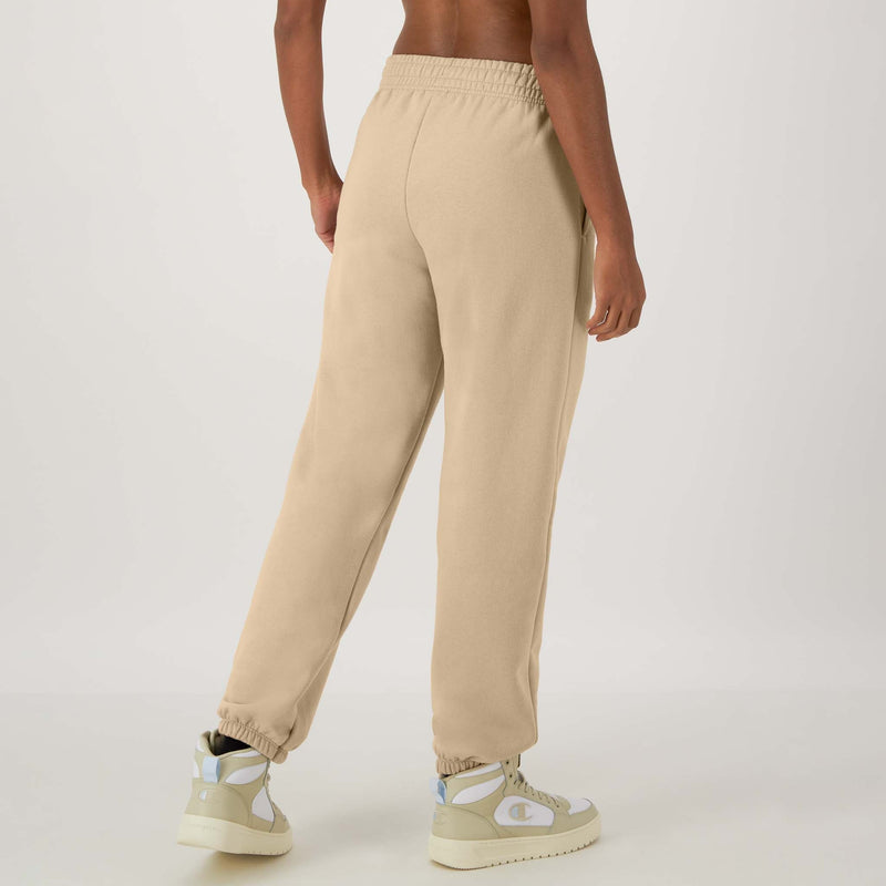 Champion Powerblend Oversized Sweatpants, C Logo in Champagne Frost