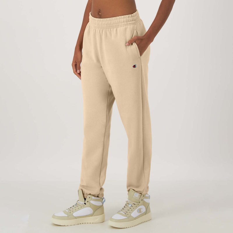 Champion Powerblend Oversized Sweatpants, C Logo in Champagne Frost