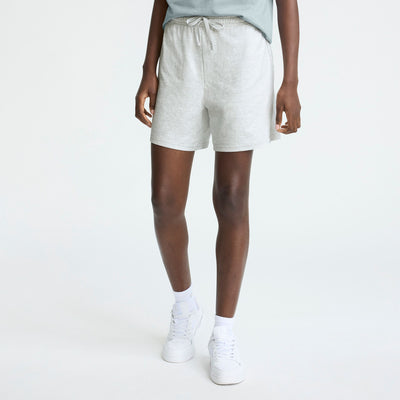 Champion 5" Lightweight Lounge Shorts, C Logo in Platinum Silver Heather