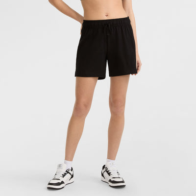 Champion 5" Lightweight Lounge Shorts, C Logo in Black
