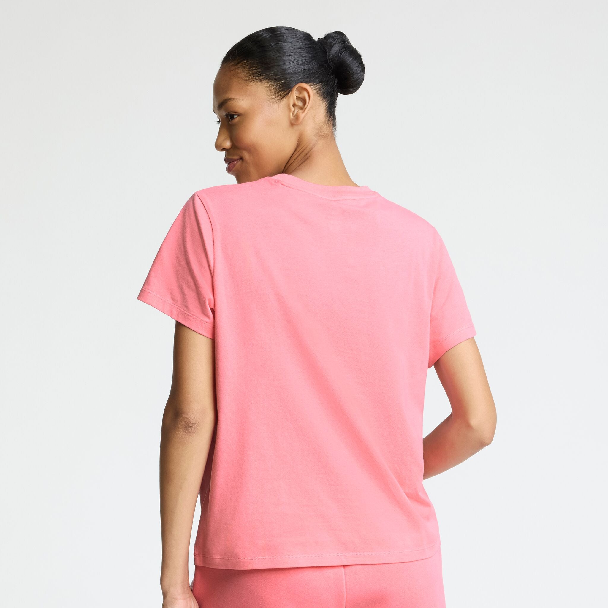 Champion Classic T-Shirt, Tonal Left Chest Script in Bubblegum