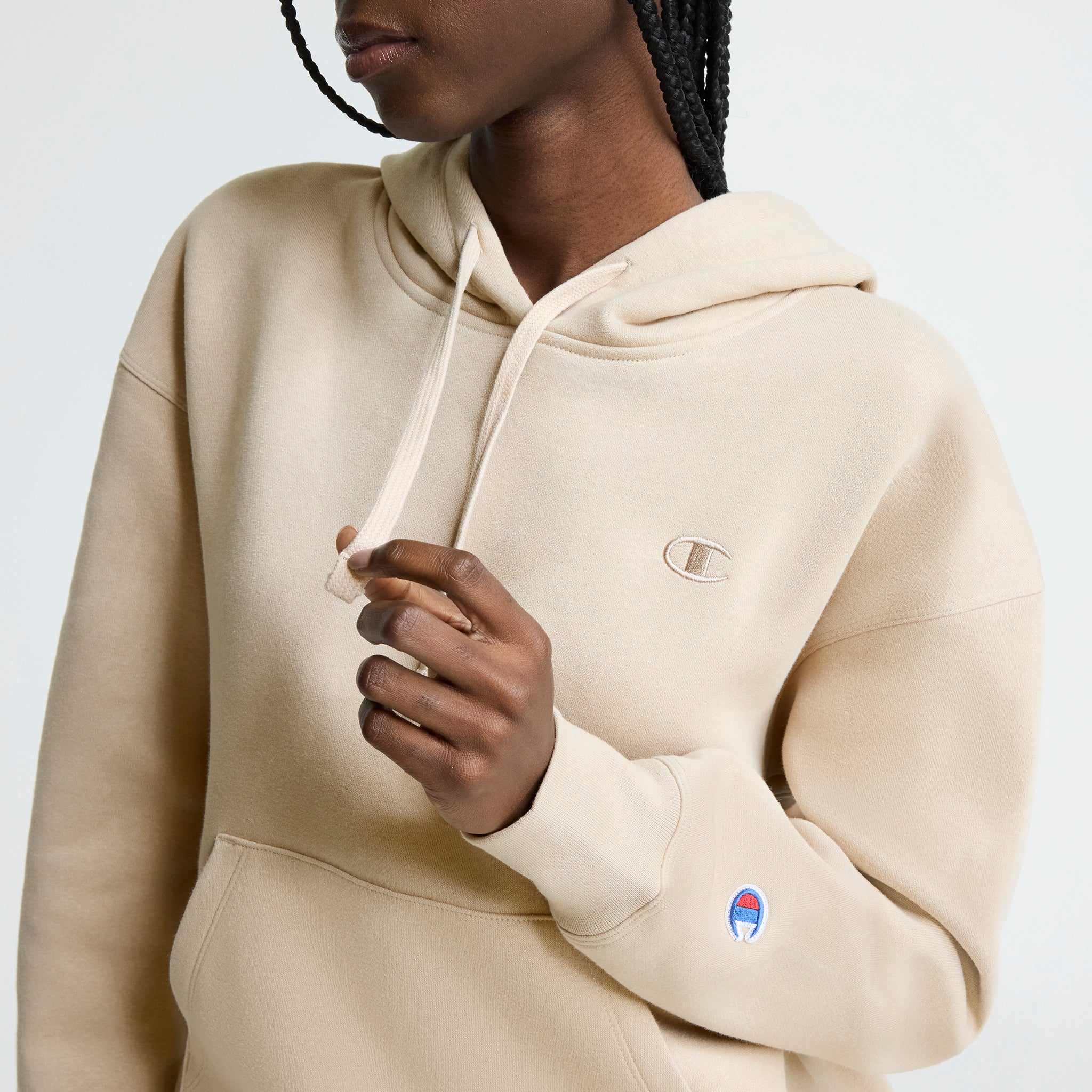 Champion Small C Freshman Powerblend Hoodie in Champagne Frost