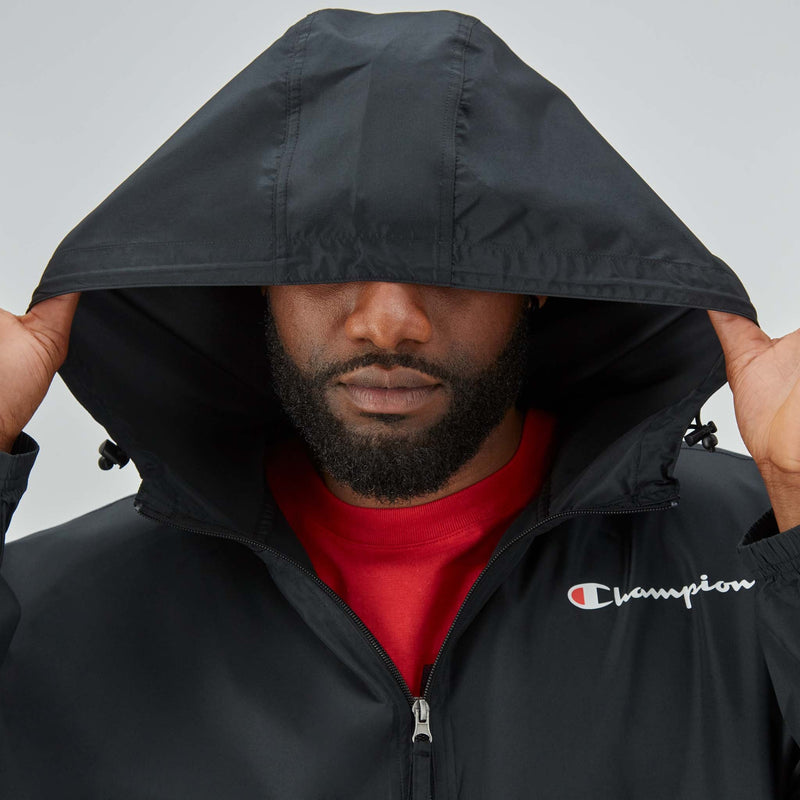 Champion Stadium Packable Jacket, Script Logo - Big & Tall in Black