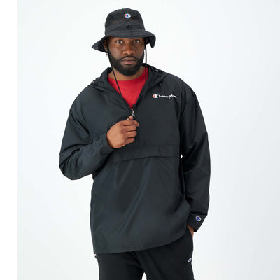 Champion Stadium Packable Jacket, Script Logo - Big & Tall in Black