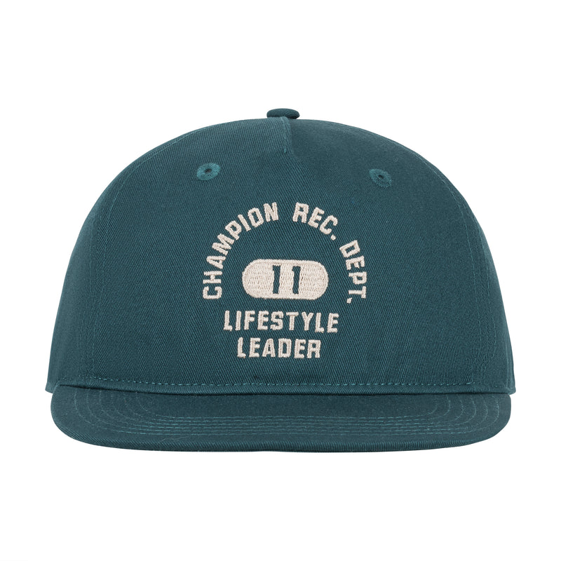 Champion Athletic Dept Flat Brim Cap in Dark Green
