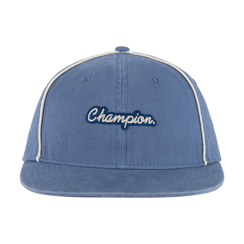 Champion Alt Script Flat Brim Adjustable Hat in Seven Seas Blue
