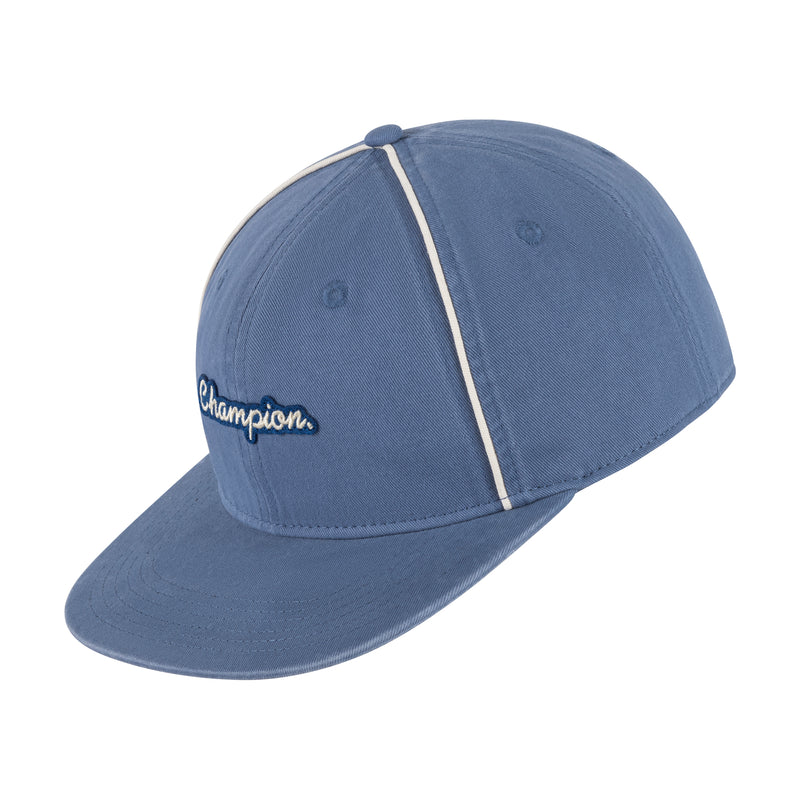 Champion Alt Script Flat Brim Adjustable Hat in Seven Seas Blue