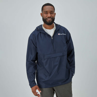Champion Stadium Packable Jacket, Script Logo - Big & Tall in Navy